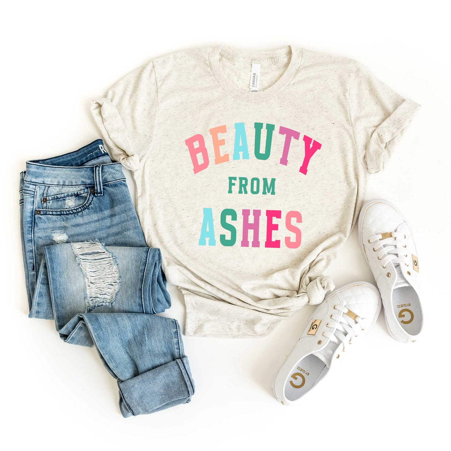 Beauty From Ashes Colorful | Short Sleeve Crew Neck