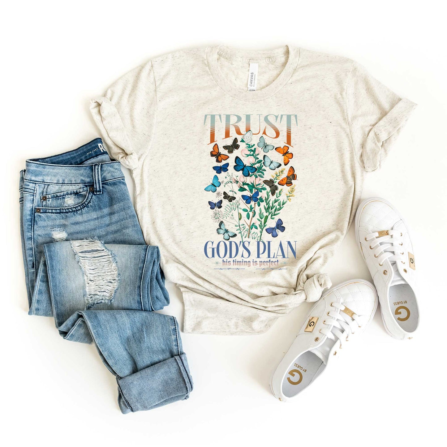 Trust God's Plans Butterflies | Short Sleeve Crew Neck