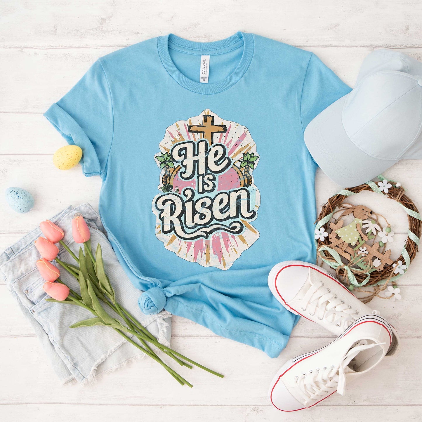 He Is Risen Distressed | Short Sleeve Crew Neck