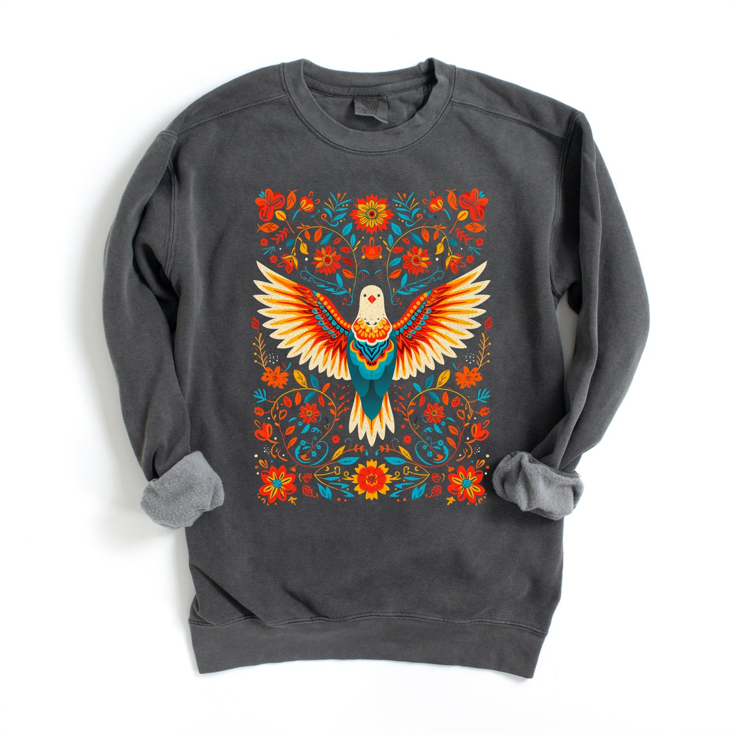 Holy Spirit Dove Floral | Garment Dyed Sweatshirt