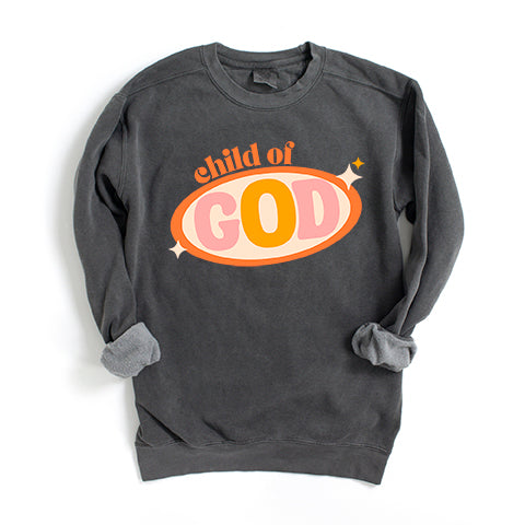 Retro Child Of God | Garment Dyed Sweatshirt