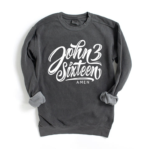 John 3 Sixteen | Garment Dyed Sweatshirt