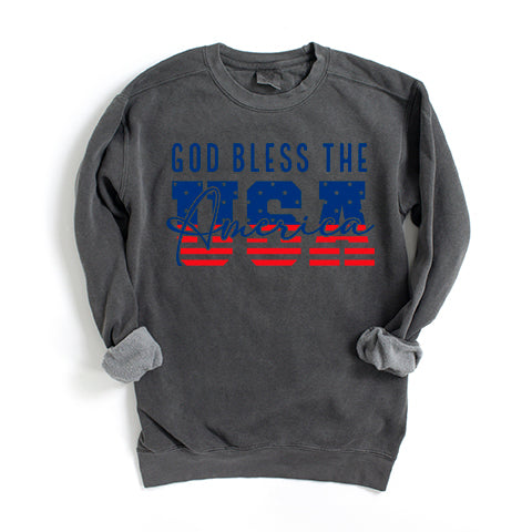 God Bless The USA | Garment Dyed Sweatshirt