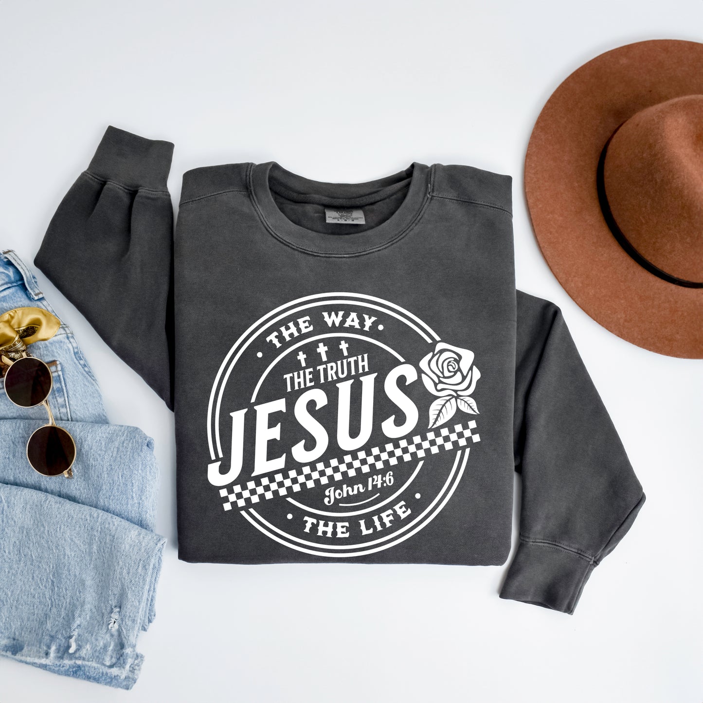 Jesus The Way | Garment Dyed Sweatshirt