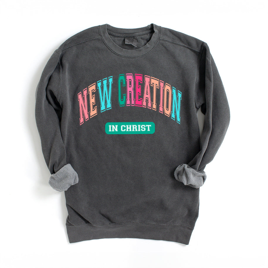 New Creation In Christ Colorful | Garment Dyed Sweatshirt