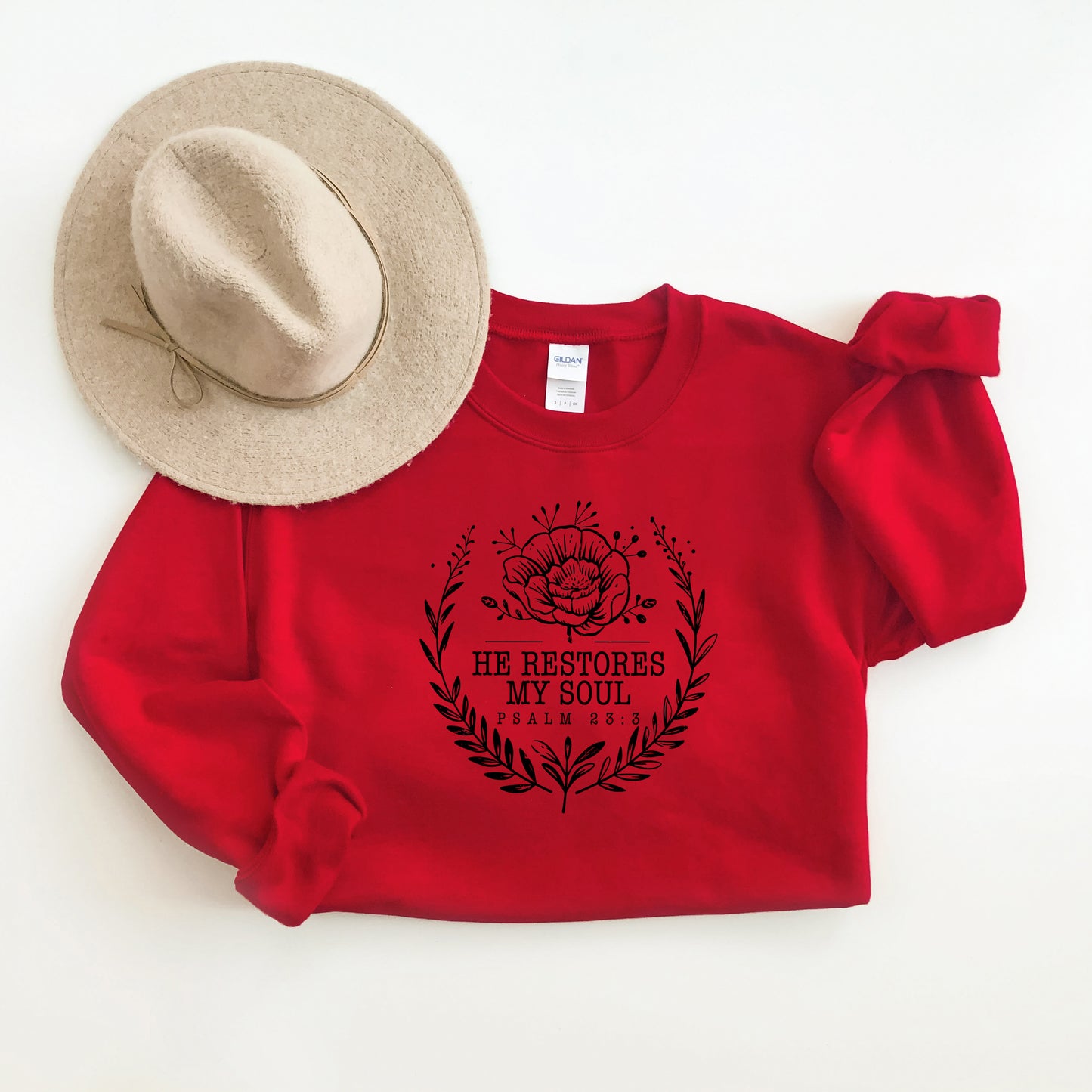 He Restores My Soul Distressed| Graphic Sweatshirt