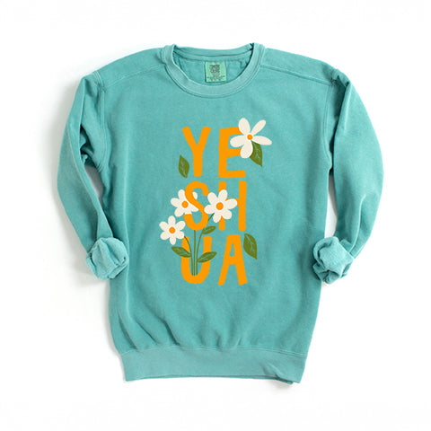 Floral Yeshua | Garment Dyed Sweatshirt