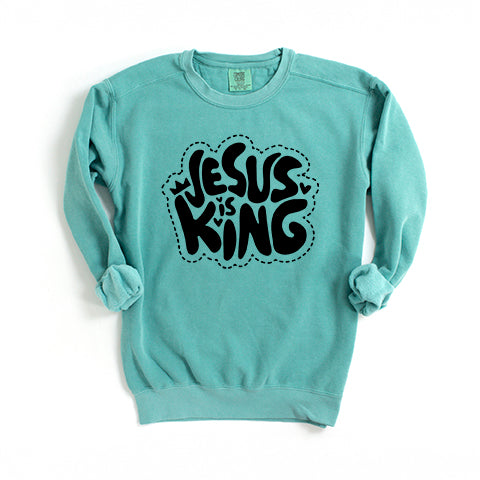 Jesus Is King Hearts | Garment Dyed Sweatshirt