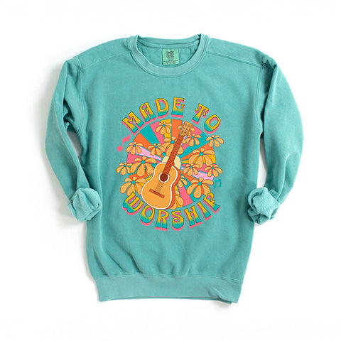 Made To Worship Guitar | Garment Dyed Sweatshirt