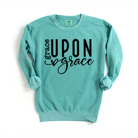 Grace Upon Grace Heart | Garment Dyed Sweatshirt