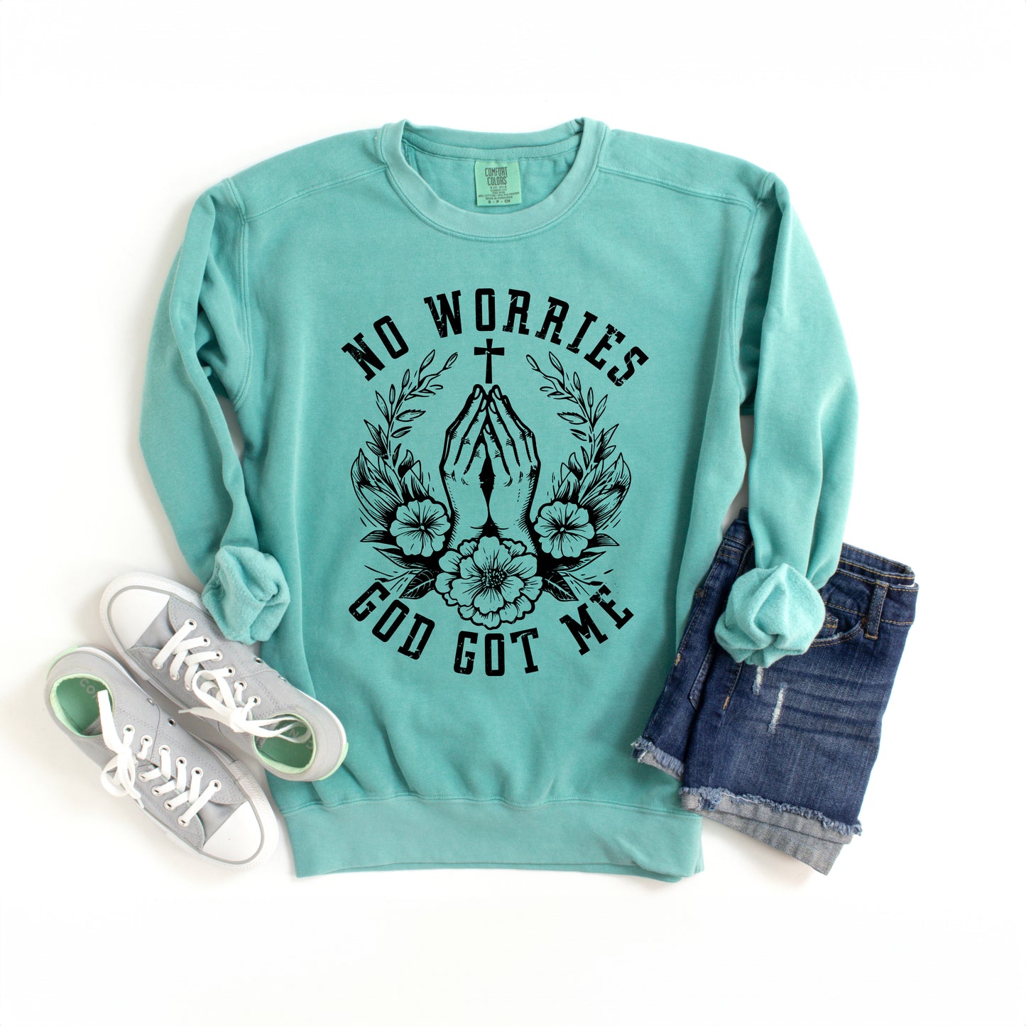 No Worries Cross | Garment Dyed Sweatshirt