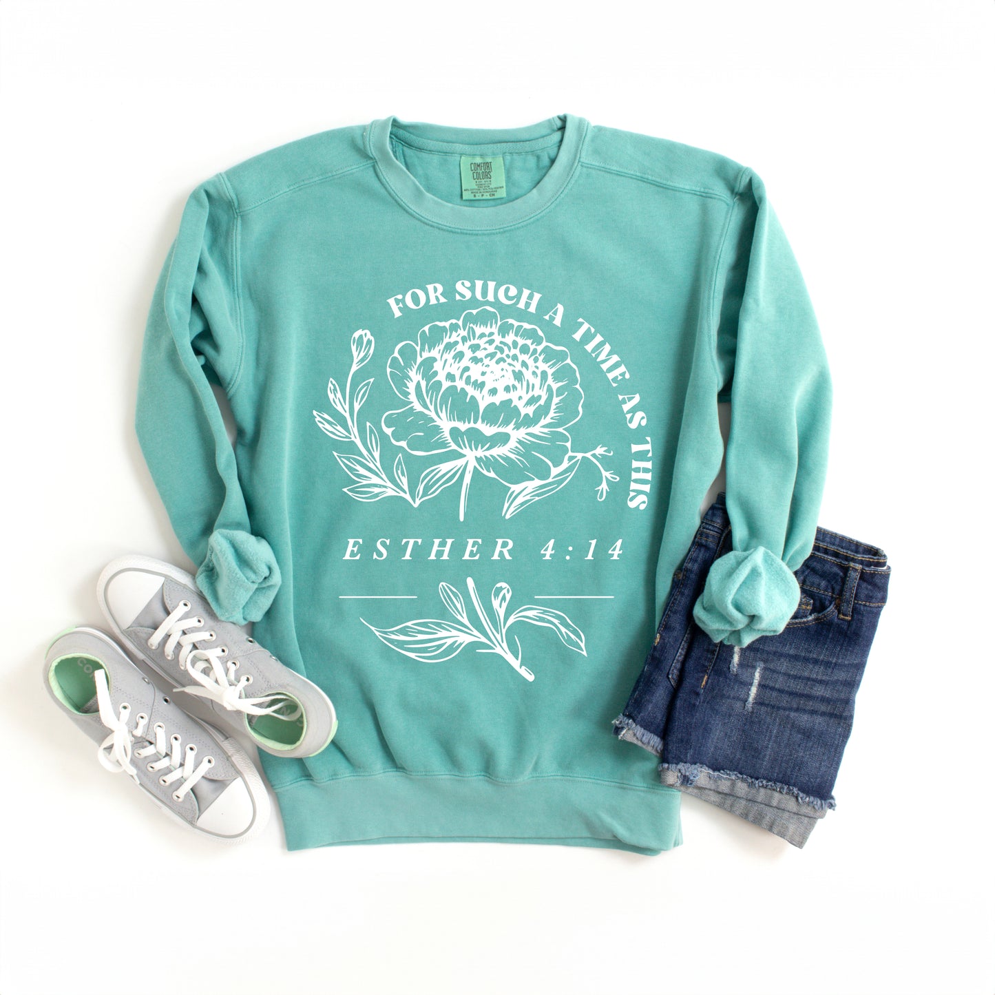 For Such A Time As This Flower | Garment Dyed Sweatshirt