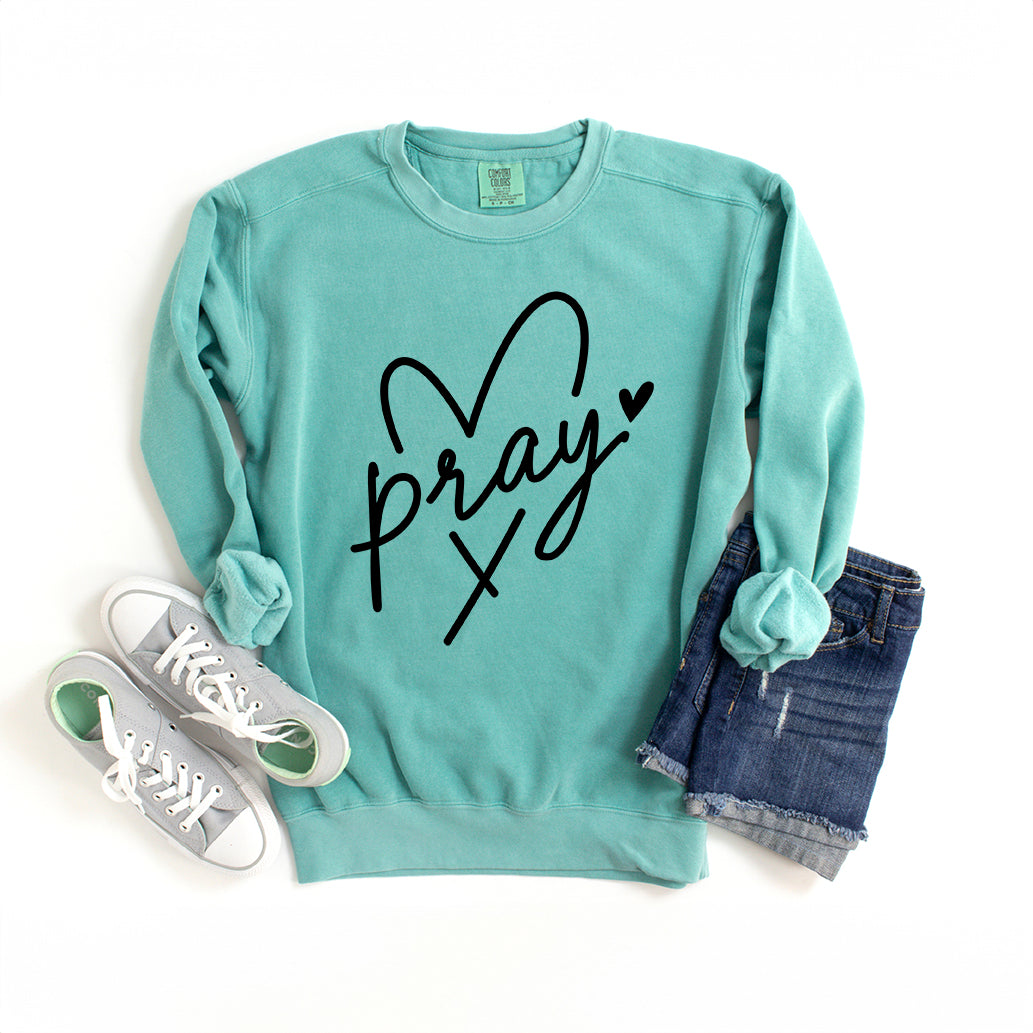 Pray Heart | Garment Dyed Sweatshirt