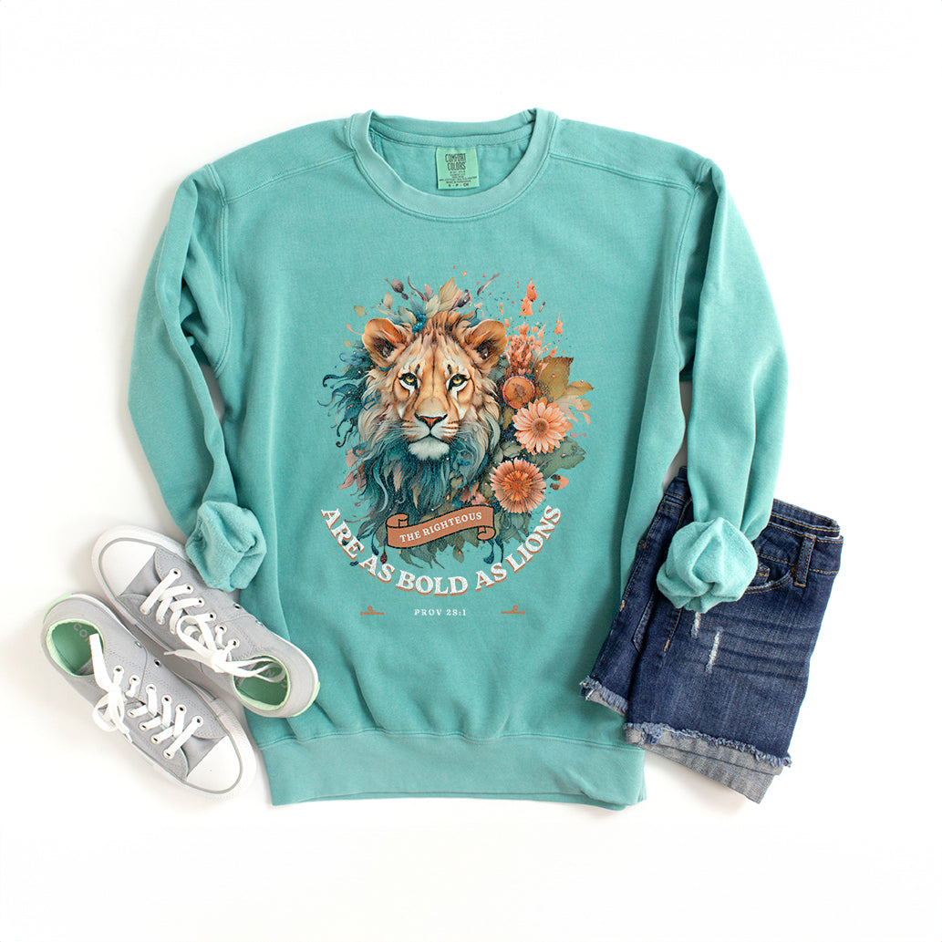 Floral Lion | Garment Dyed Sweatshirt