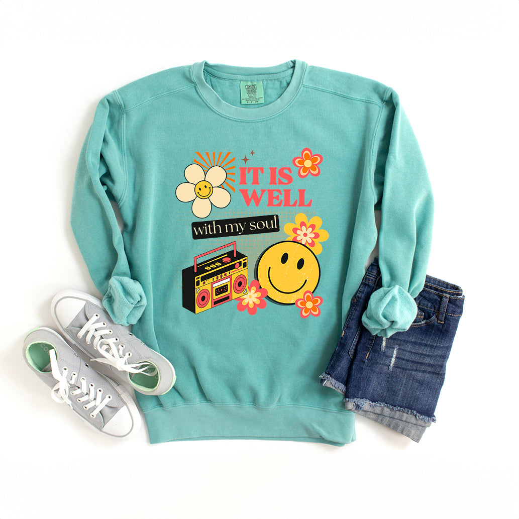 It Is Well Flower | Garment Dyed Sweatshirt