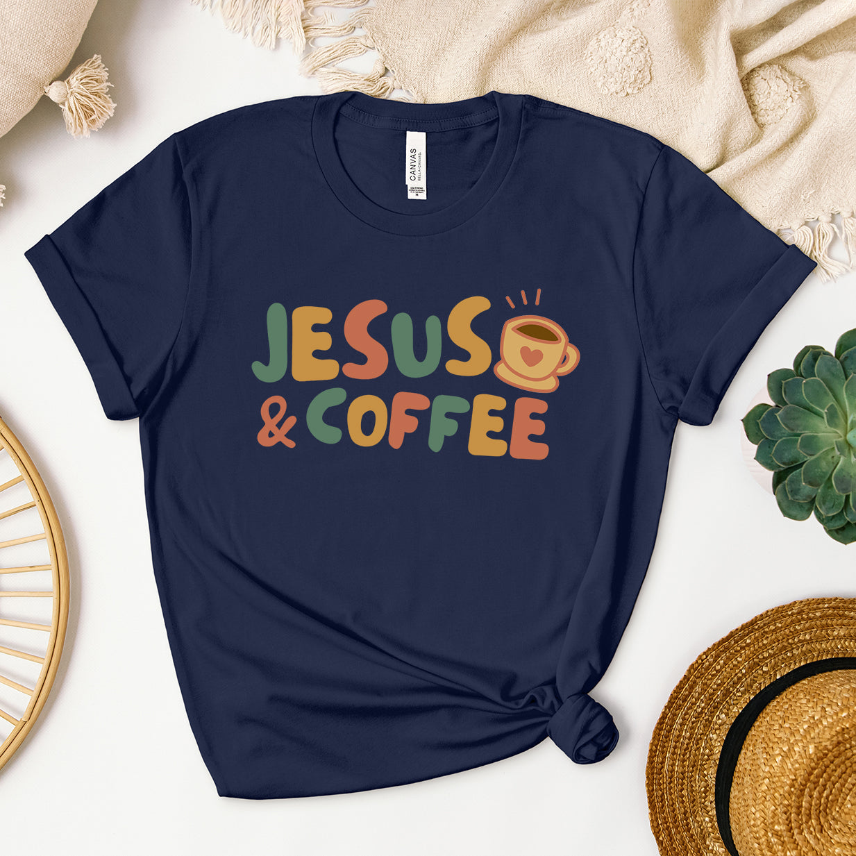 Jesus And Coffee| Short Sleeve Crew Neck