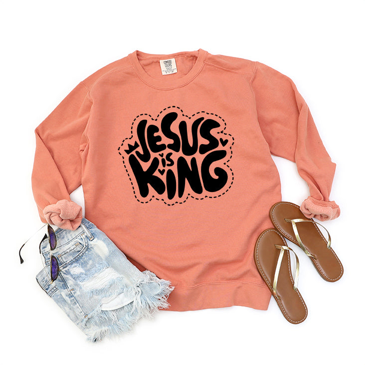 Jesus Is King Hearts | Garment Dyed Sweatshirt