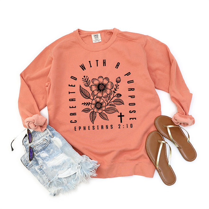 Created With A Purpose Floral | Garment Dyed Sweatshirt