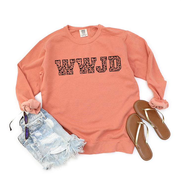 WWJD Leopard | Garment Dyed Sweatshirt