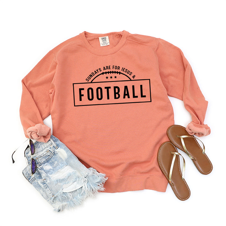 Jesus And Football | Garment Dyed Sweatshirt