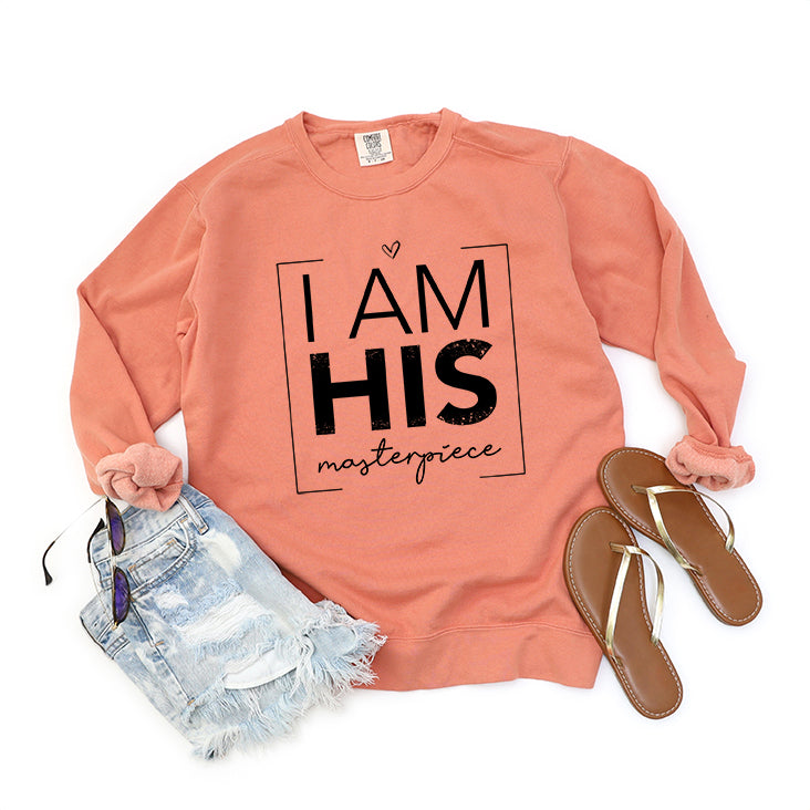 I Am His Masterpiece | Garment Dyed Sweatshirt