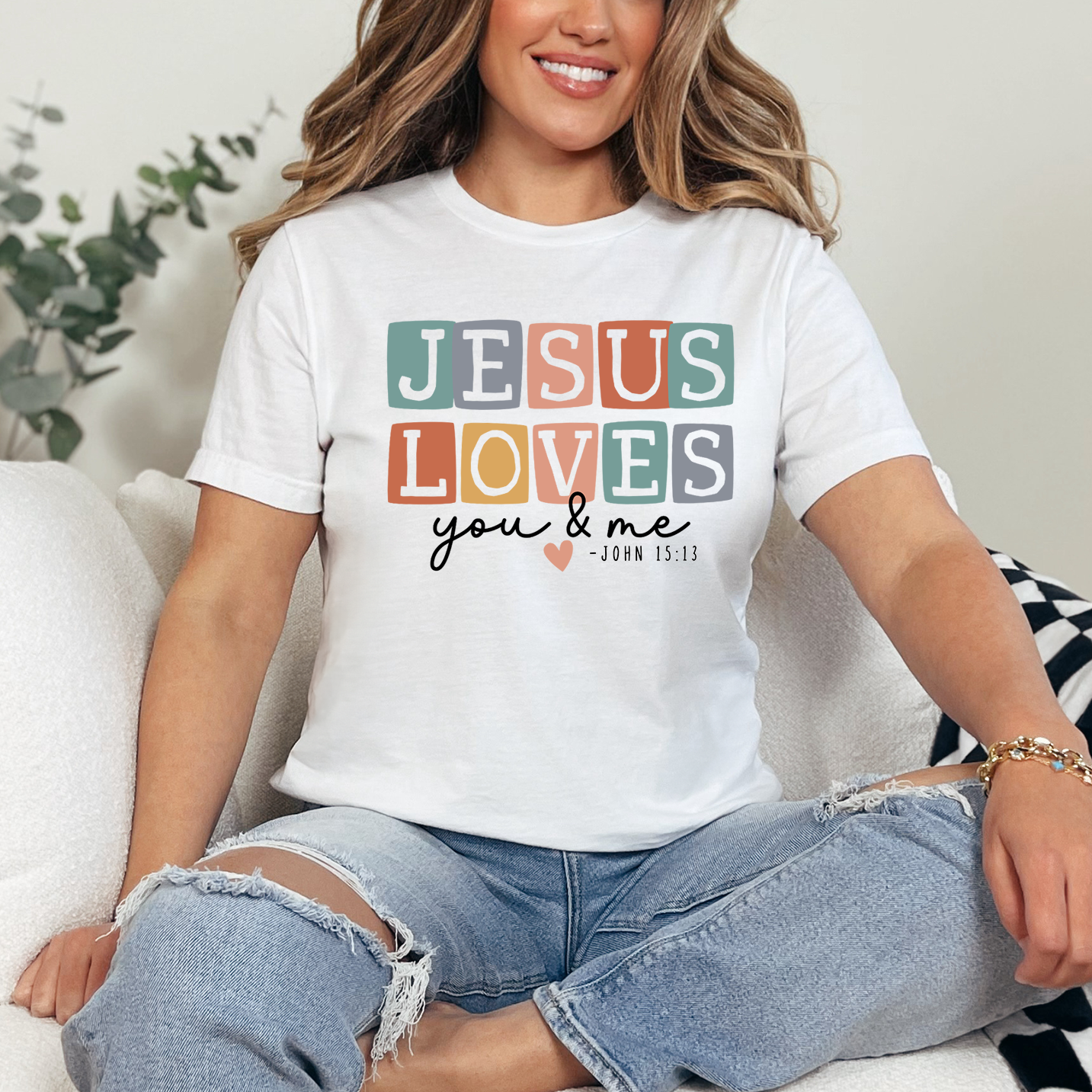 Jesus Loves You And Me| Short Sleeve Crew Neck