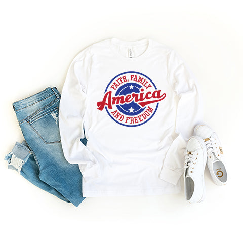 Faith Family Freedom America | Garment Dyed Long Sleeve