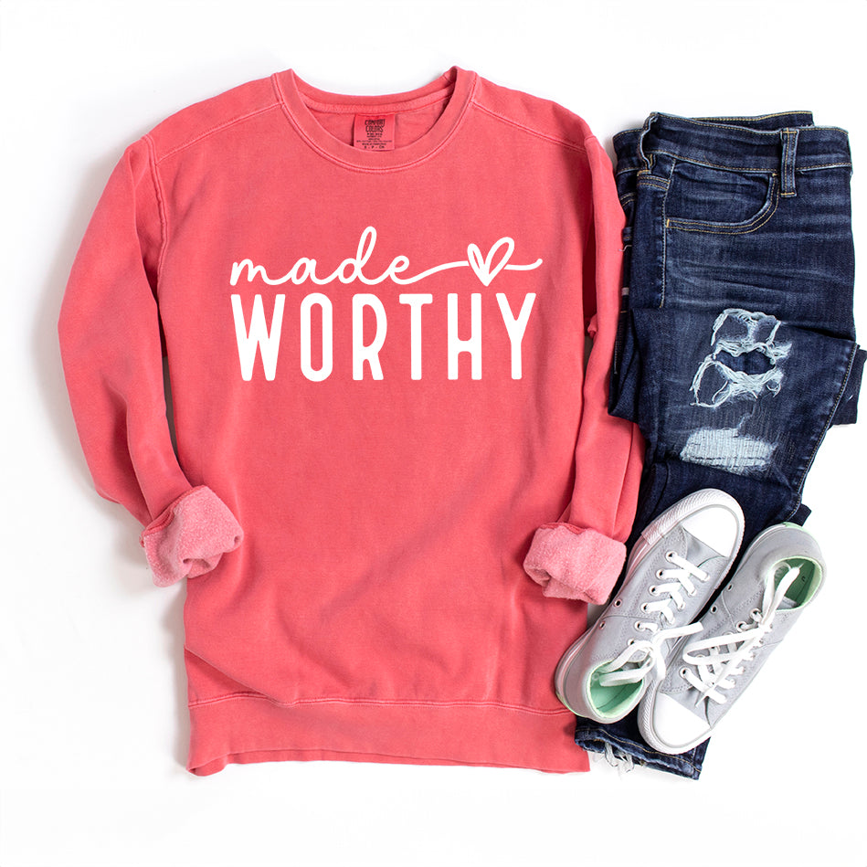 Made Worthy Heart | Garment Dyed Sweatshirt
