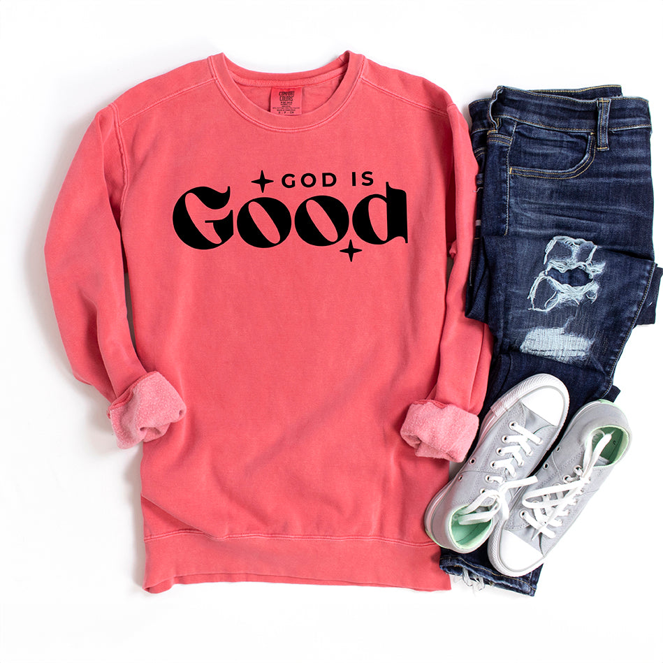 God Is Good Bold | Garment Dyed Sweatshirt
