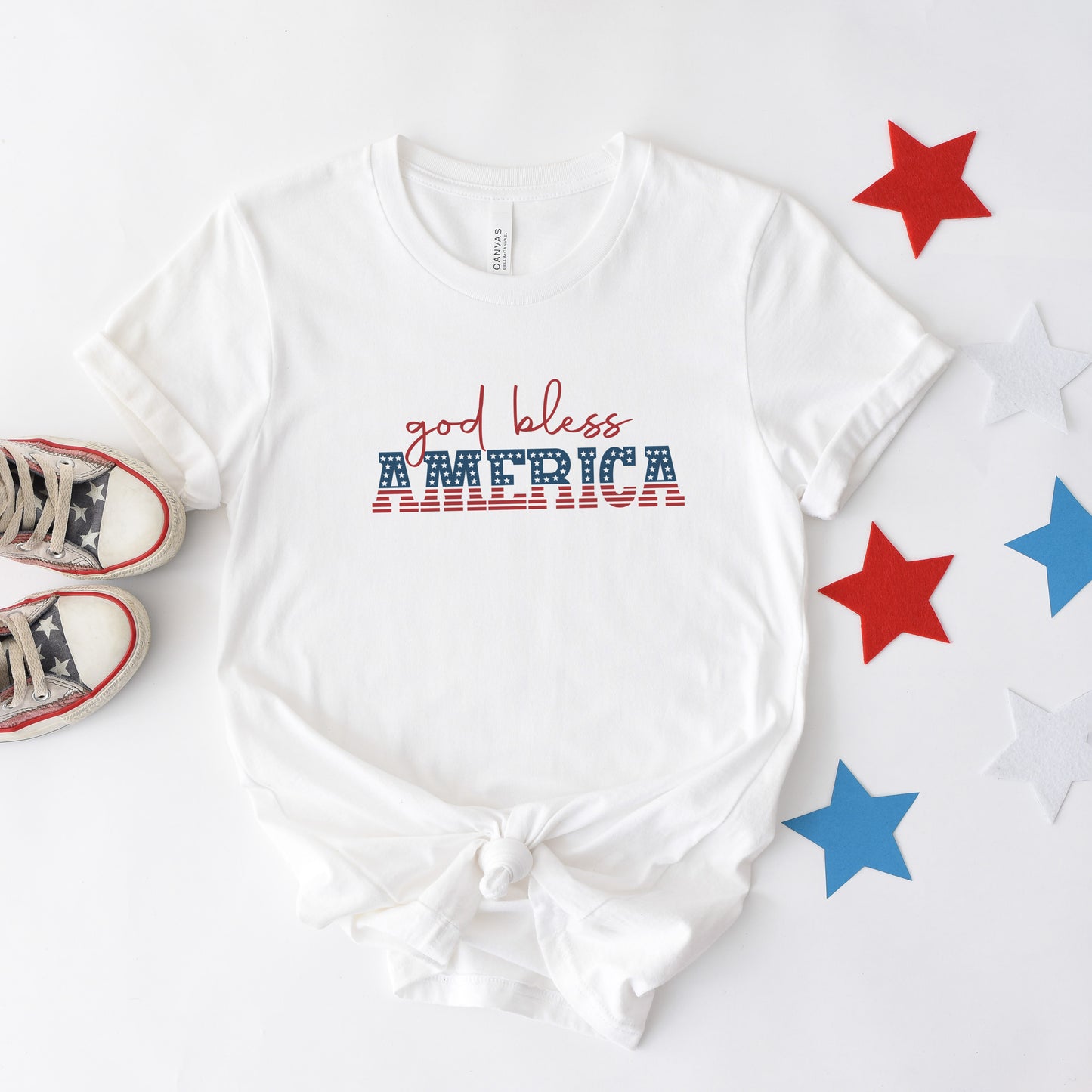 God Bless America Flag | Short Sleeve Crew Neck