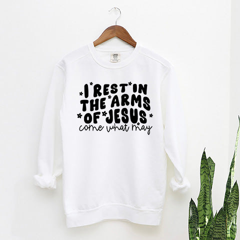 I Rest In The Arms Of Jesus | Garment Dyed Sweatshirt
