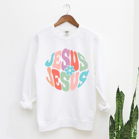 Jesus Flowers | Garment Dyed Sweatshirt