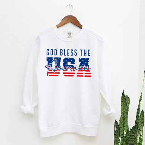 God Bless The USA | Garment Dyed Sweatshirt