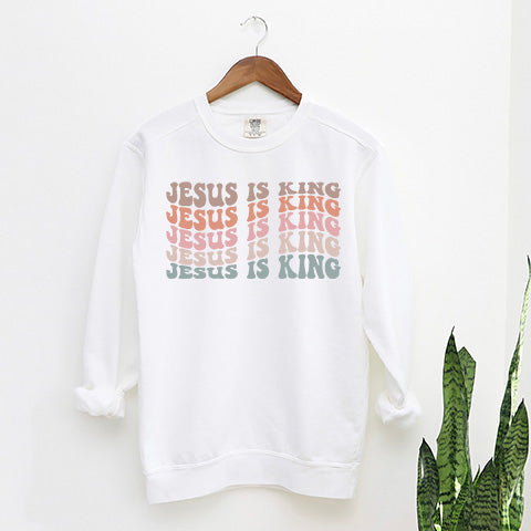 Jesus Is King Wavy | Garment Dyed Sweatshirt