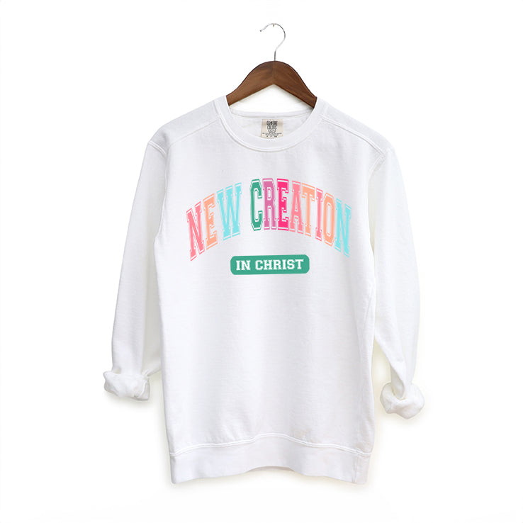 New Creation In Christ Colorful | Garment Dyed Sweatshirt