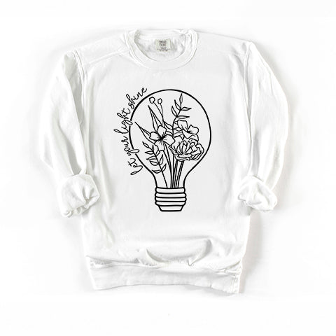 Let Your Light Shine Light Bulb | Garment Dyed Sweatshirt