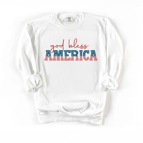 God Bless America Flag | Garment Dyed Sweatshirt