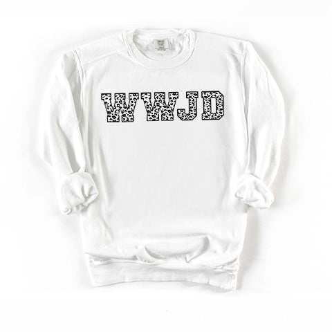 WWJD Leopard | Garment Dyed Sweatshirt