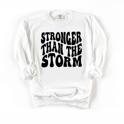 Retro Stronger Than The Storm Wavy | Garment Dyed Sweatshirt