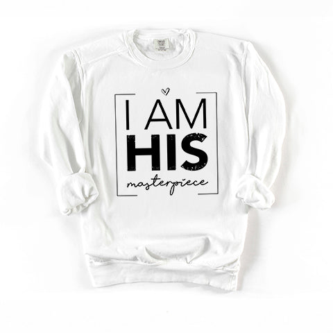 I Am His Masterpiece | Garment Dyed Sweatshirt