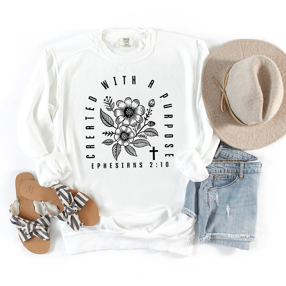 Created With A Purpose Floral | Garment Dyed Sweatshirt