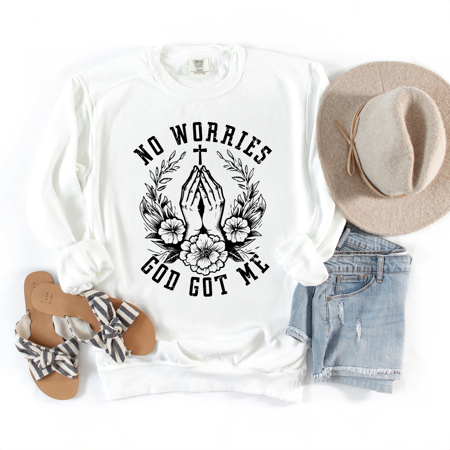 No Worries Cross | Garment Dyed Sweatshirt