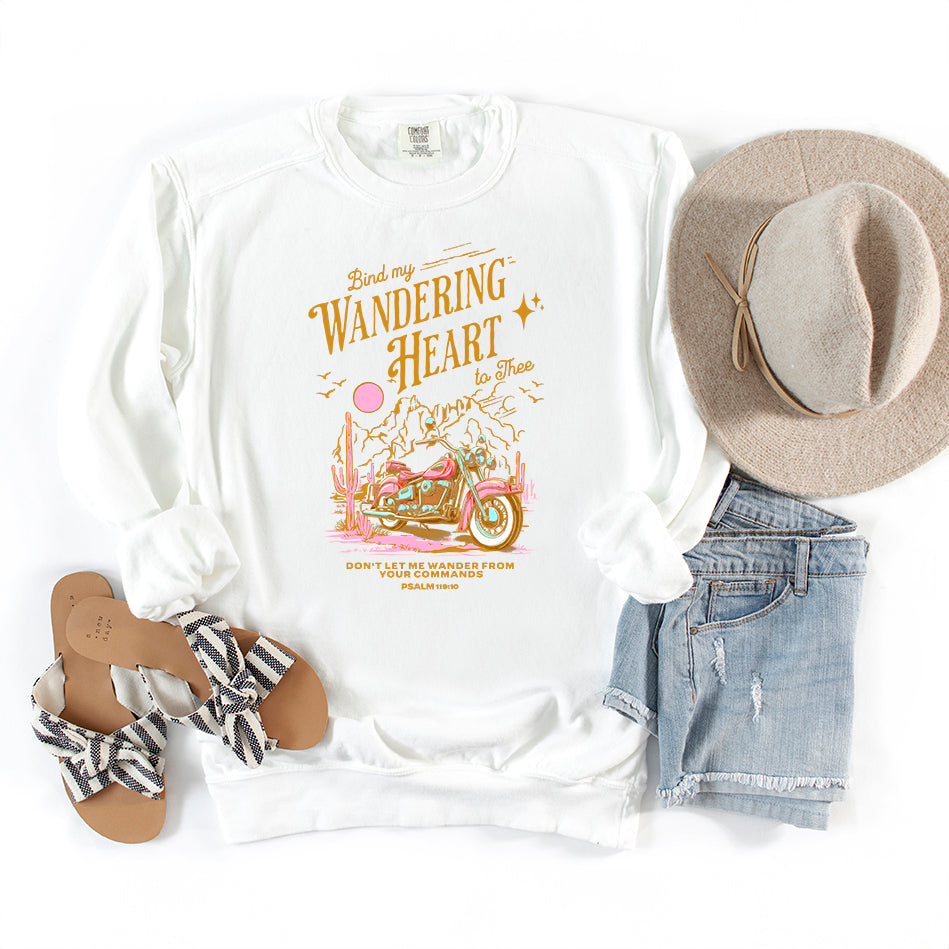 Bind My Wandering Heart Motorcycle | Garment Dyed Sweatshirt