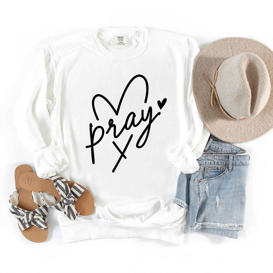 Pray Heart | Garment Dyed Sweatshirt