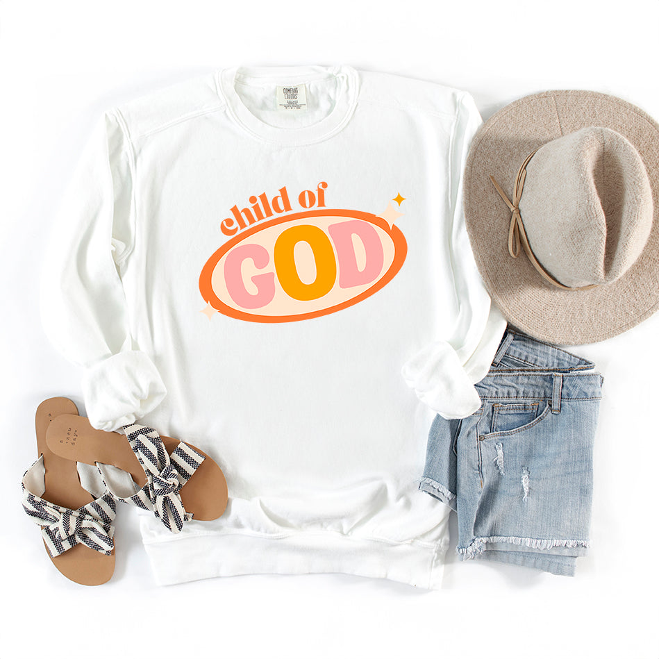 Retro Child Of God | Garment Dyed Sweatshirt