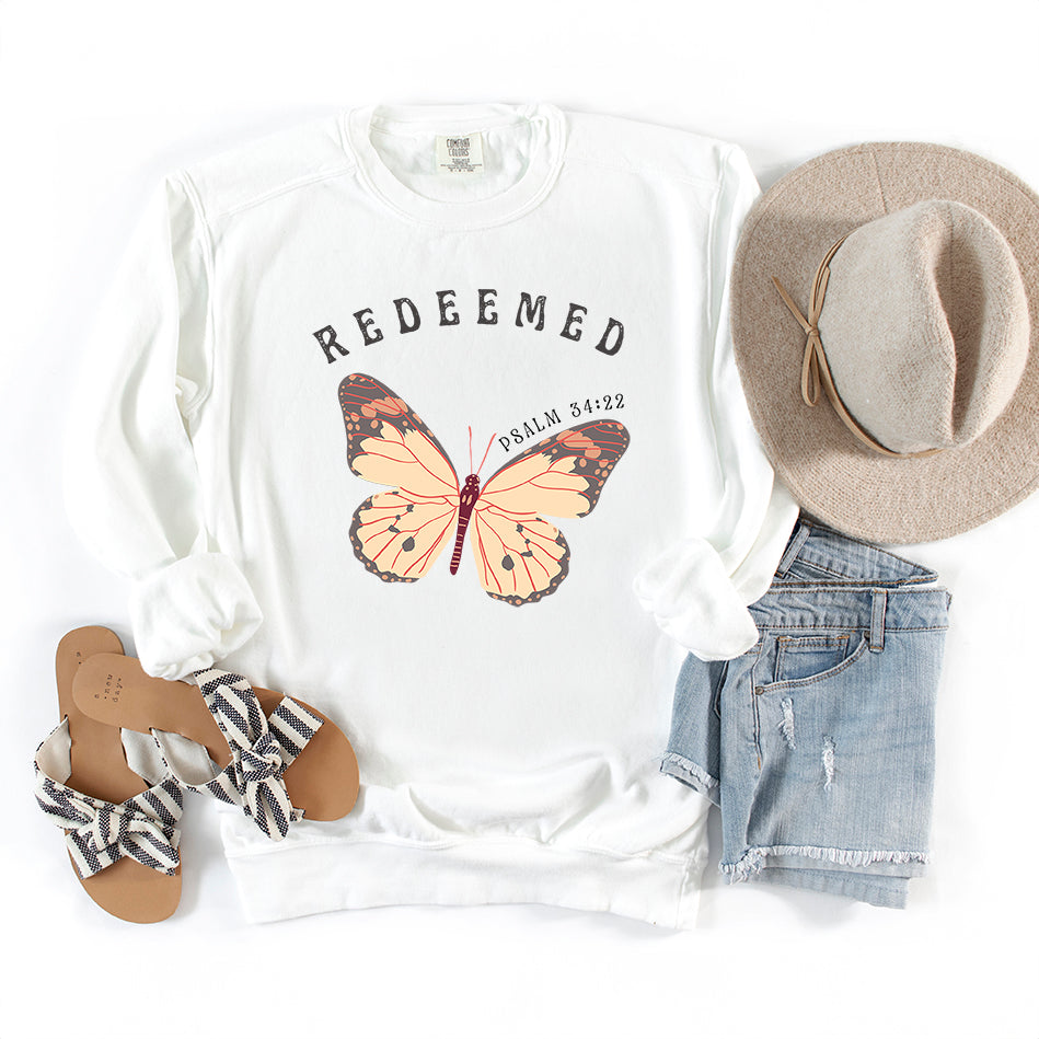 Redeemed Boho Butterfly | Garment Dyed Sweatshirt