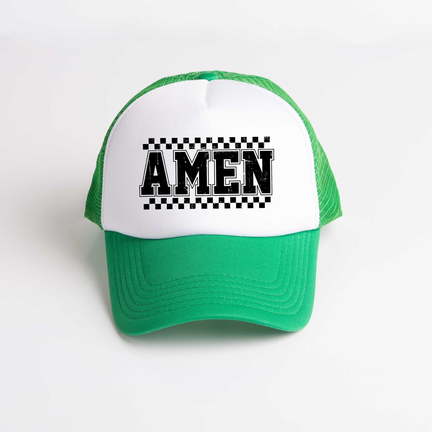 Amen Checkered | Foam Trucker Hat