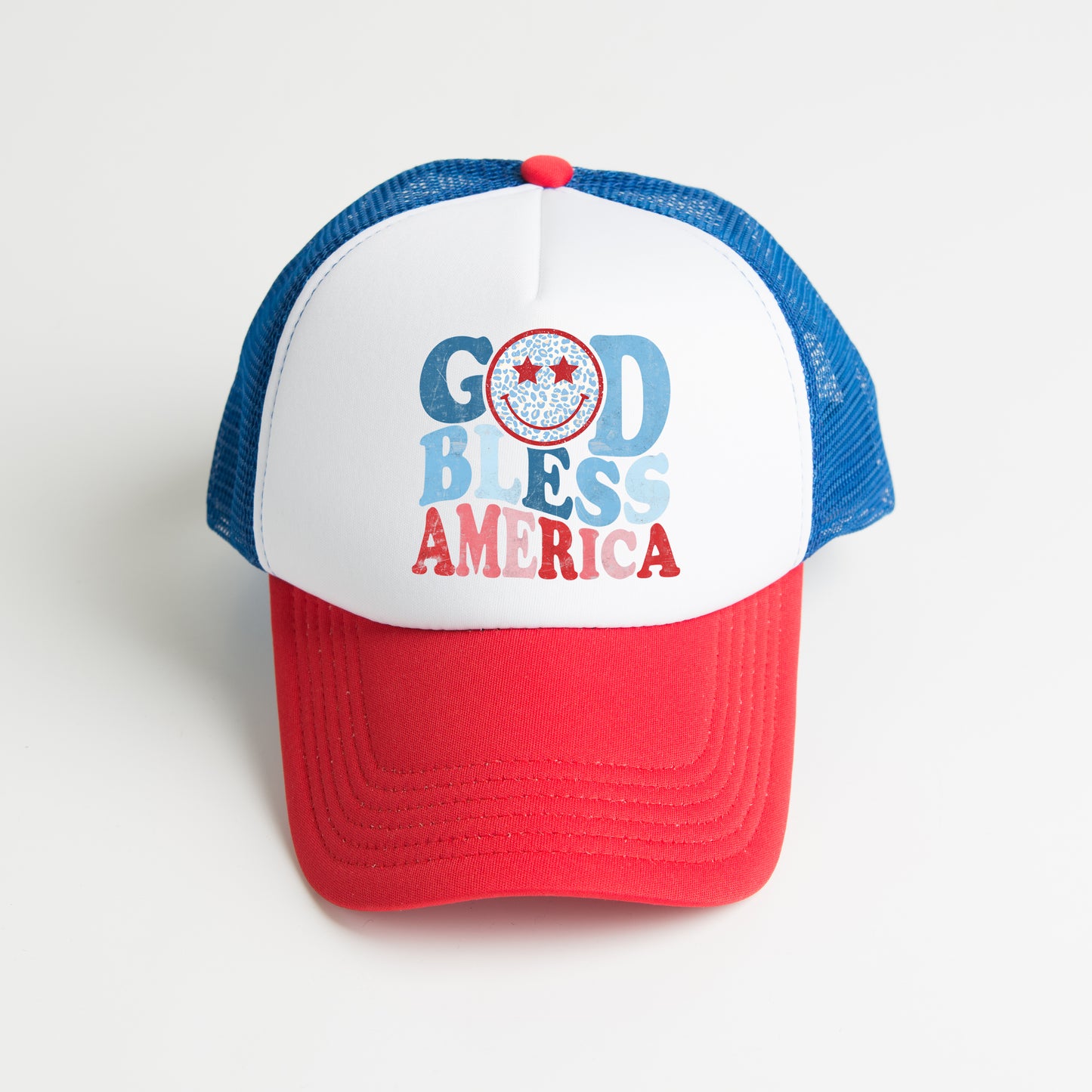 God Bless America Smiley | Foam Trucker Hat