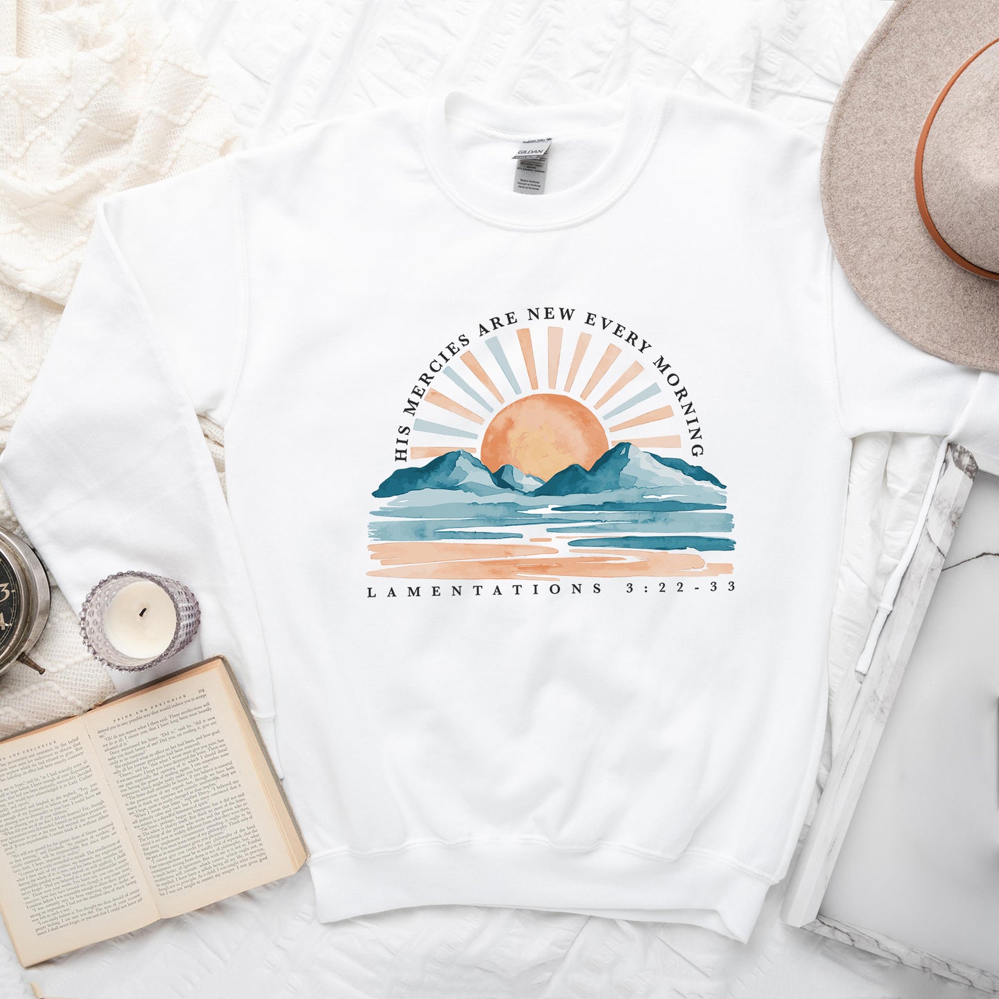 His Mercies Are New Watercolor | Sweatshirt