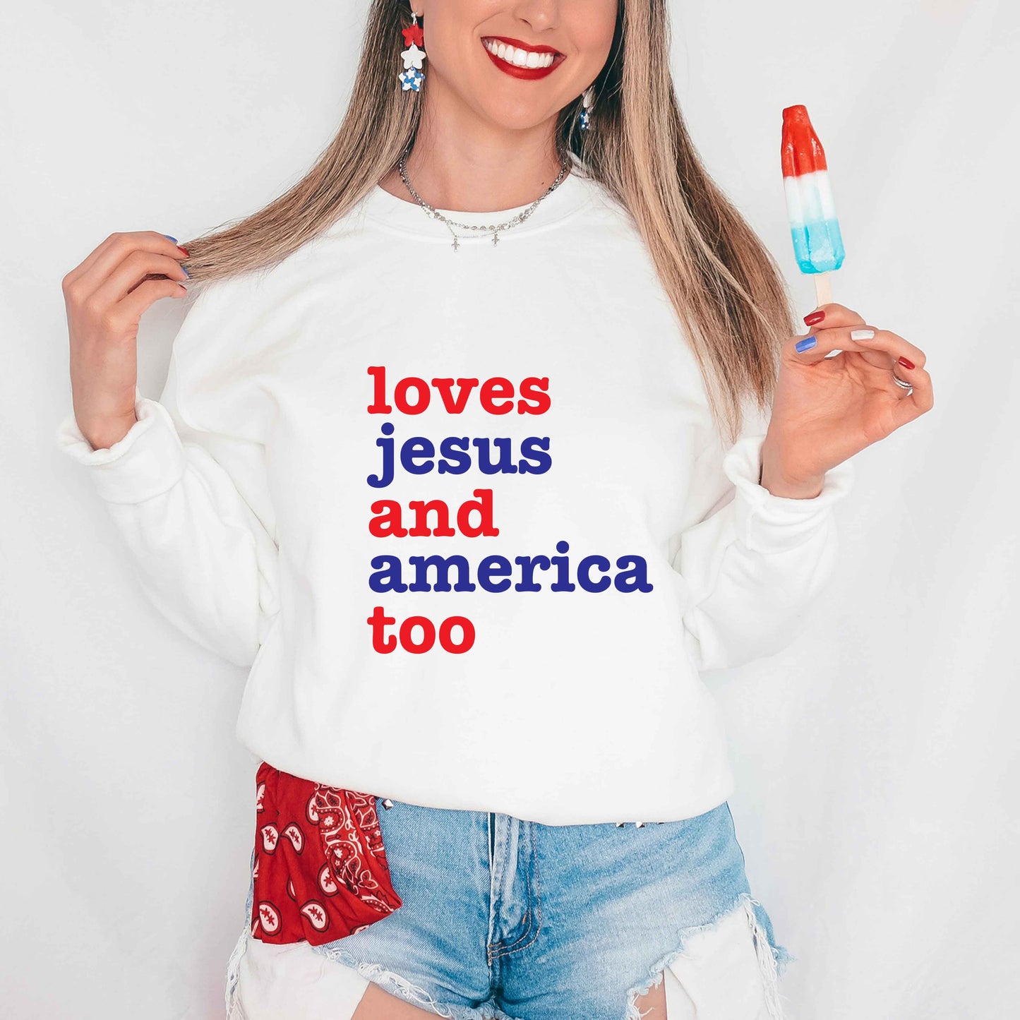 Love Jesus and America | Sweatshirt